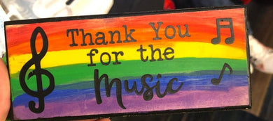 Thank you for the music sign