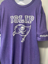#IslipRising Unisex Short Sleeve Purple T-Shirt ON SLEEVE